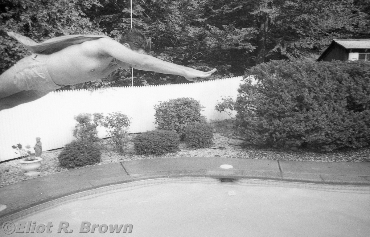 You’ll Believe An Assistant Editor Can Fly! Or Editor, just not sure. Either way, one of our favorite activities was donning a towel-as-cape and seeing how well we could fly off the diving board.