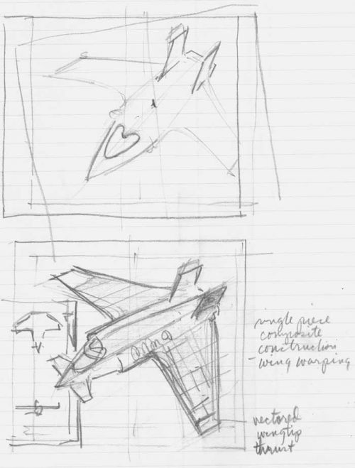 Captain America's Jet study drawings 4 of 5