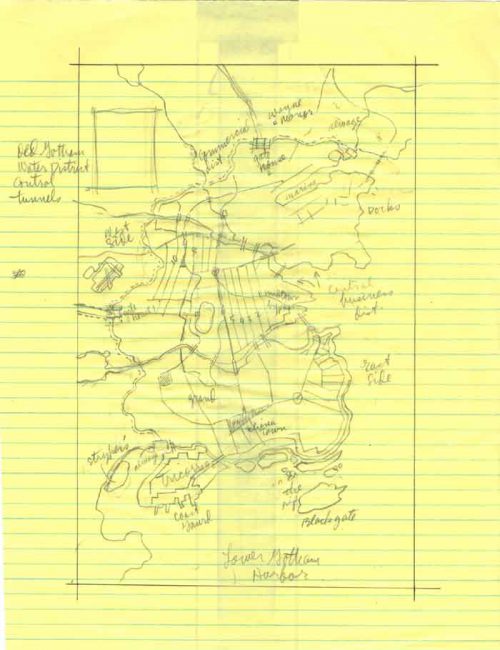 Batman's Gotham City Map Story Notes and Sketches 8 of 17